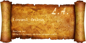Lovasi Anina névjegykártya